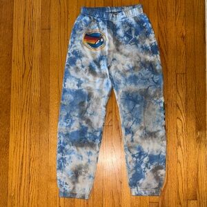 Aviator Nation - Hampton Logo Blue and White Tie-Dye Kids Joggers